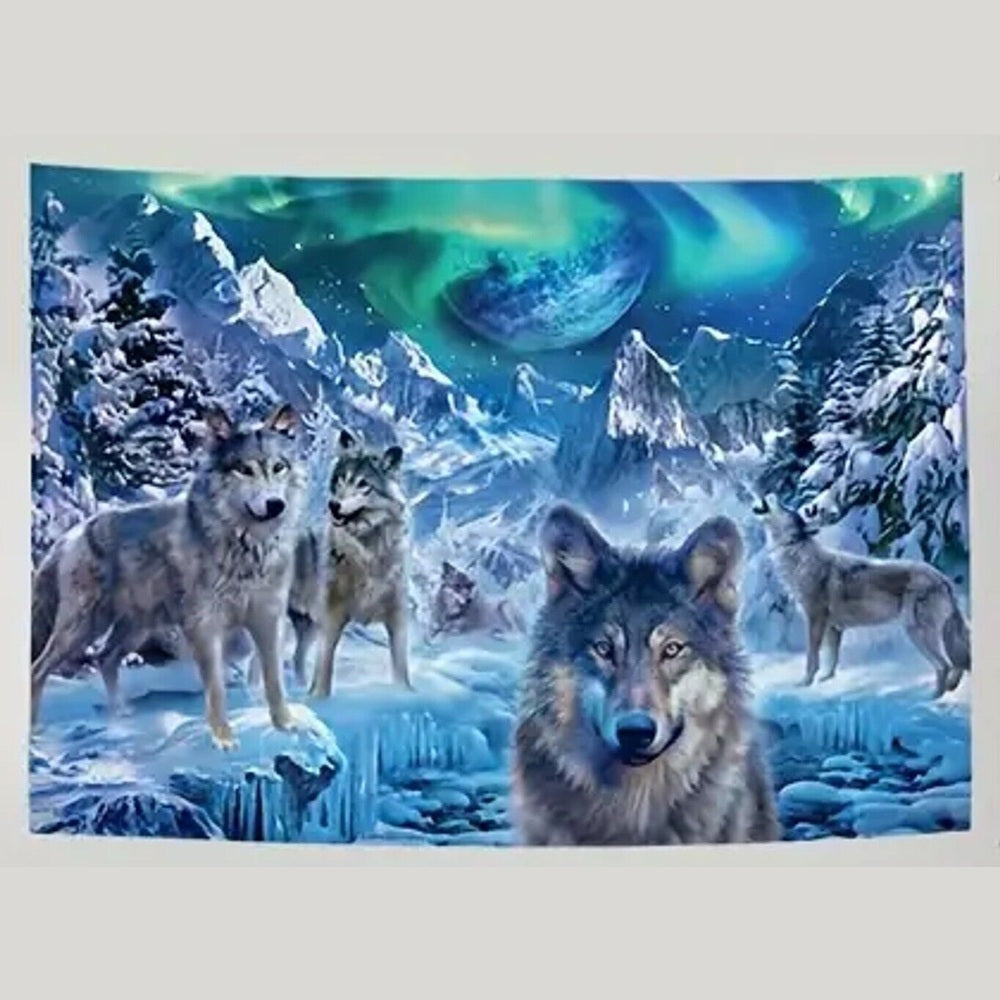 Wolf Wild Animal Vibrant Fabric Tapestry 59" x 51" NEW! Home & Garden:Home Décor:Tapestries Style Your Walls